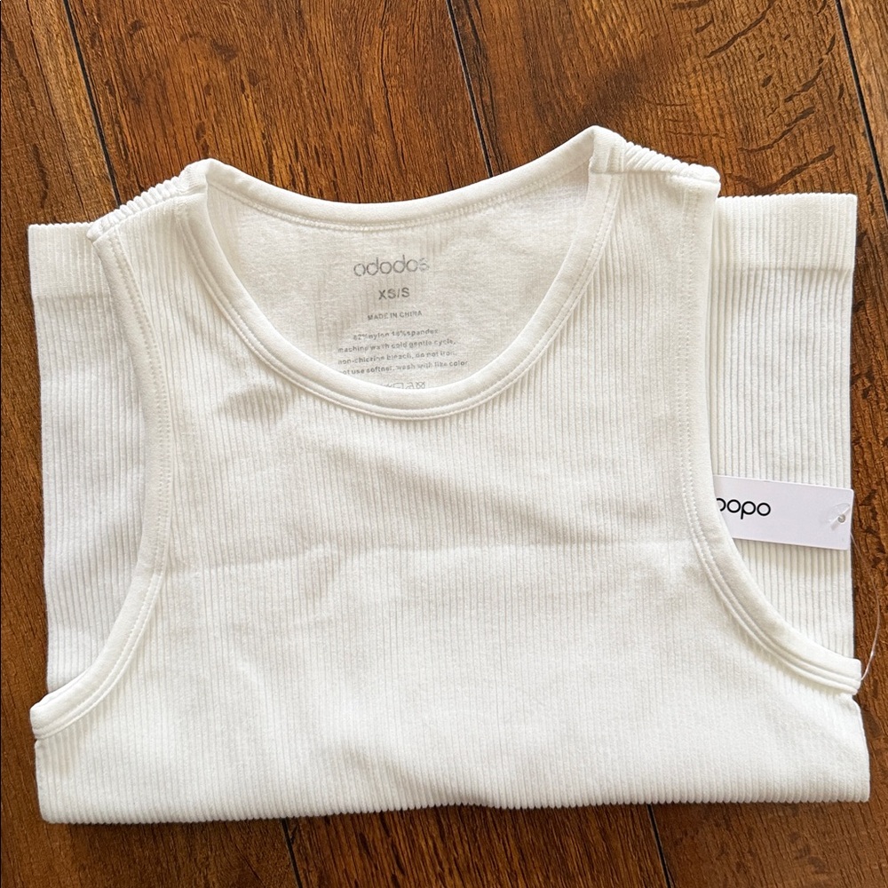 White Ribbed Tank - Picture 1 of 4